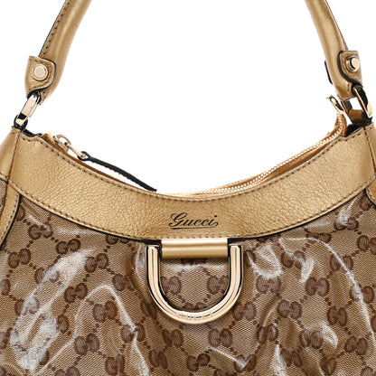 Gucci Crystal Monogram D Ring Gold Hobo Gold 8 of 11