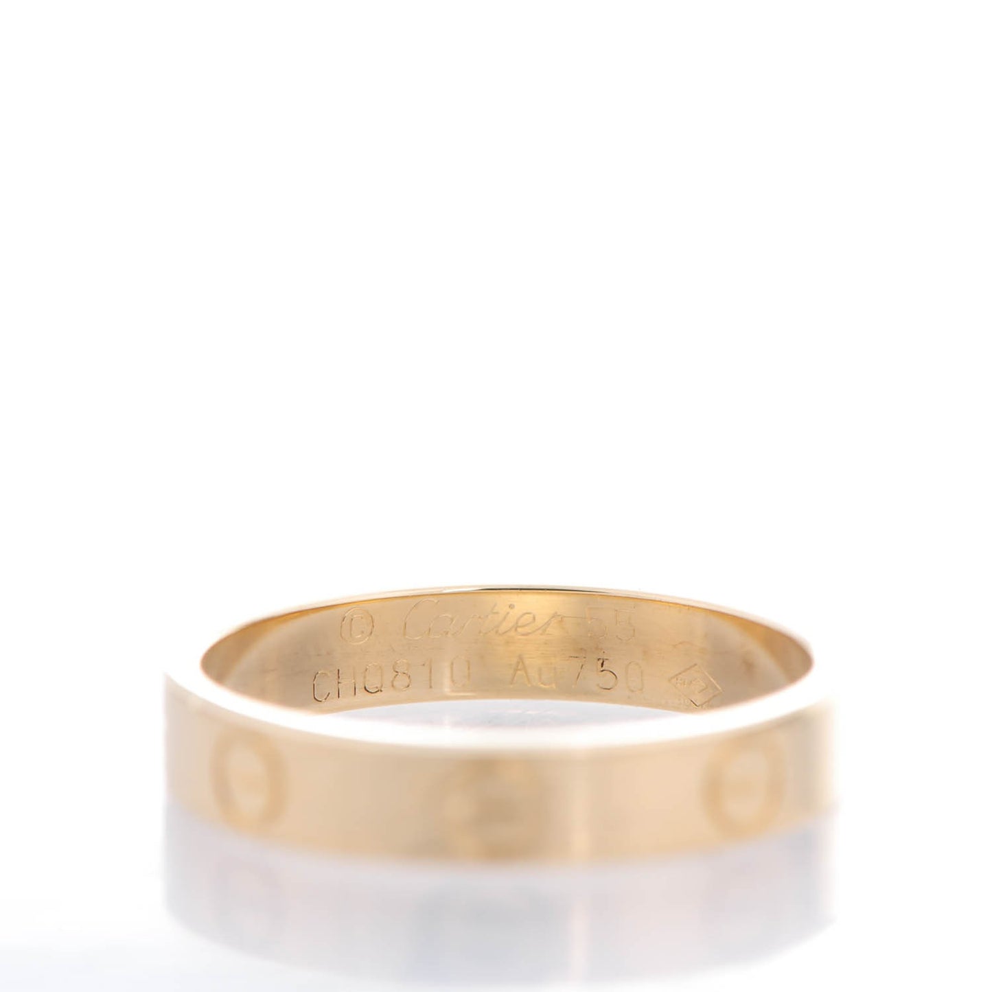 18K Yellow Gold 4mm LOVE Wedding Band Ring 55 7.25