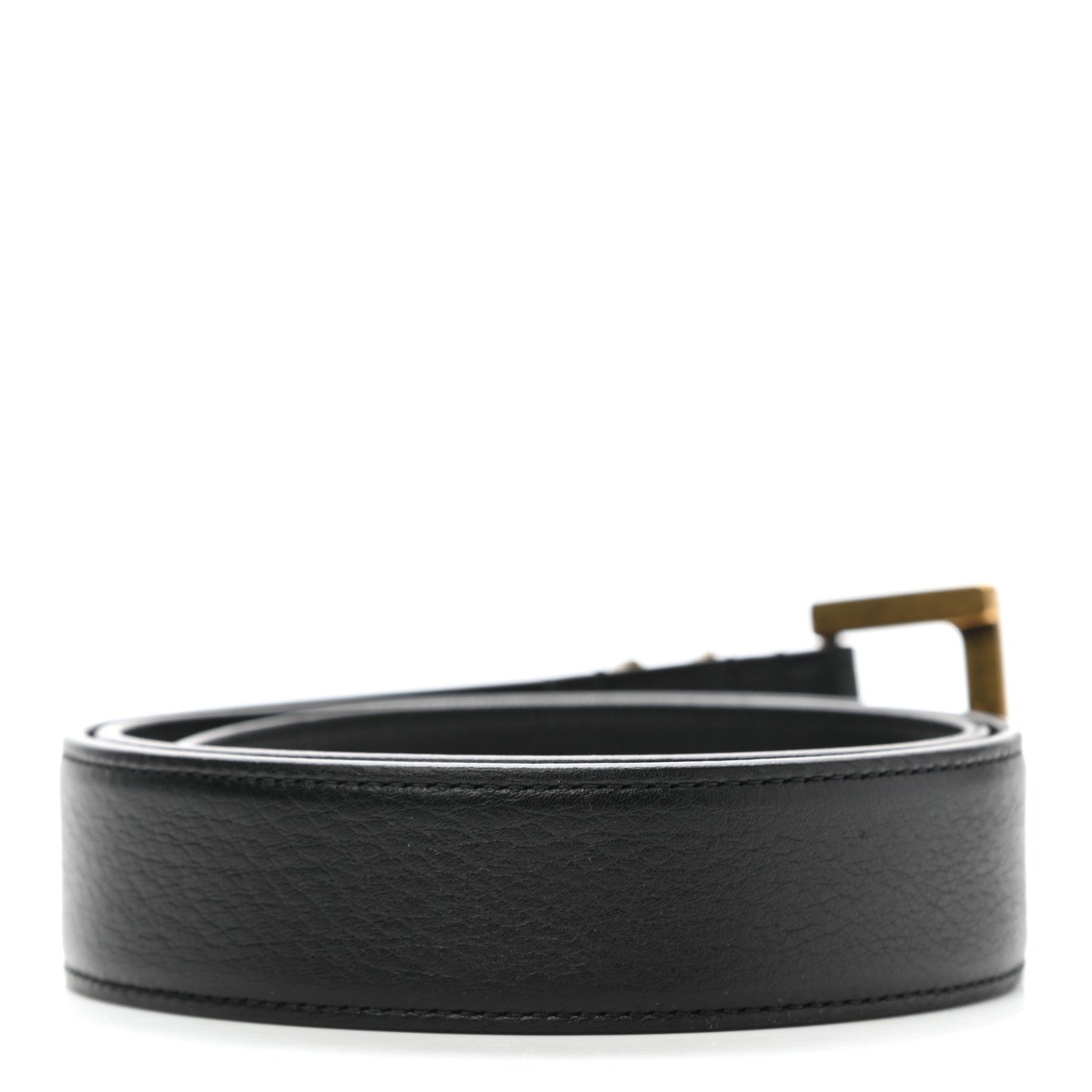 Saint Laurent Smooth Calfskin Monogram Square Buckle Belt 65 26 Black 2 of 6