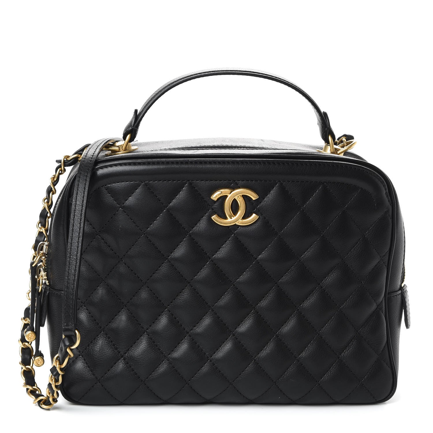 Chanel Calfskin Quilted CC Medium Vanity Case Black 1 of 11
