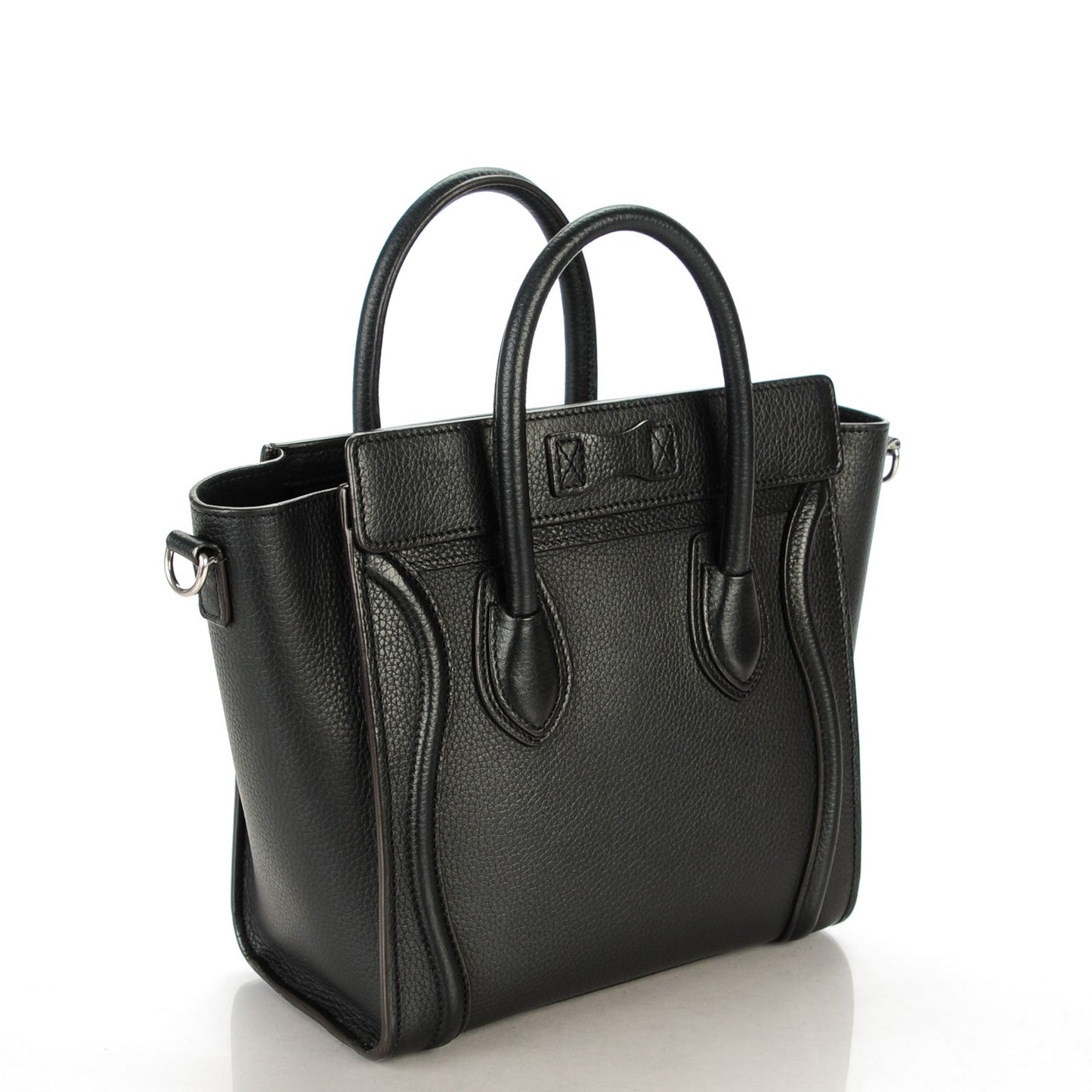 Drummed Calfskin Nano Luggage Black