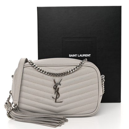 Saint Laurent Grain De Poudre Matelasse Monogram Mini Lou Camera Bag Granite 11 of 11