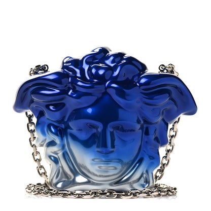 Versace Medusa Head Chain Clutch Blue Silver 1 of 4