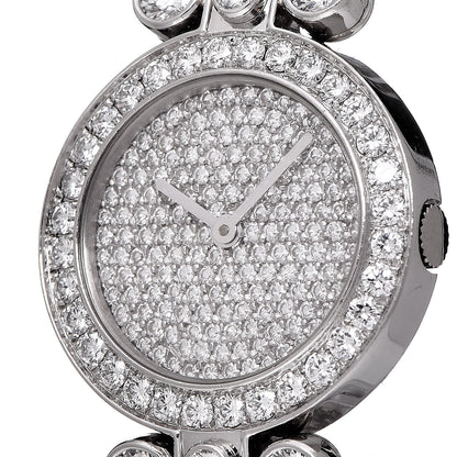 Harry Winston Platinum Diamond Pave 23mm Premier Quartz Watch 7 of 7