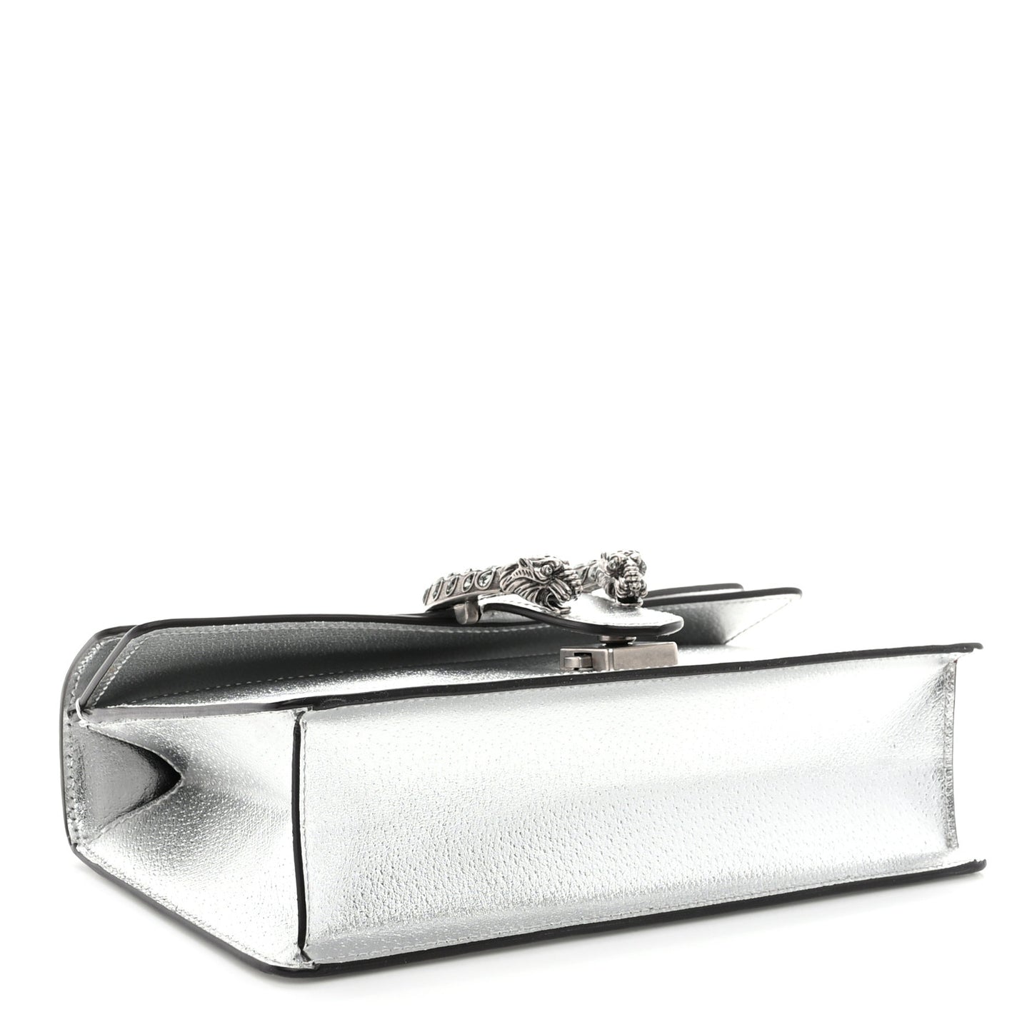 Metallic Textured Calfskin Crystal Small Dionysus Shoulder Bag Silver