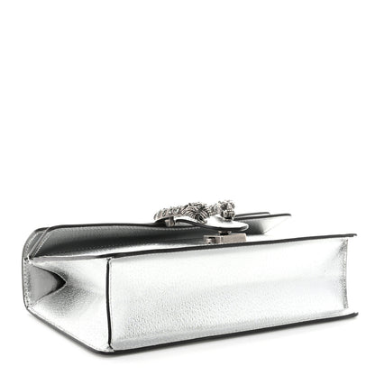 Gucci Metallic Textured Calfskin Crystal Small Dionysus Shoulder Bag Silver 4 of 13