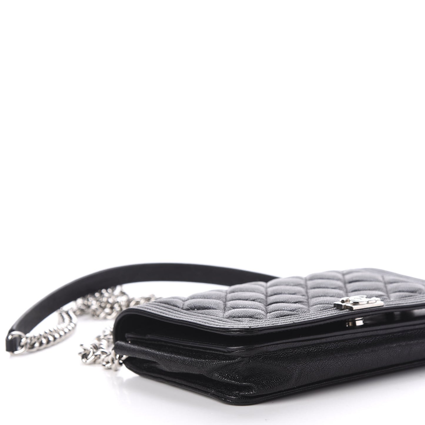 Caviar Quilted Boy Wallet On Chain WOC Black