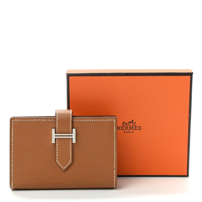 Hermes Epsom Bearn Card Holder Wallet Gold 9 of 9