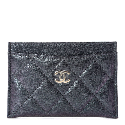 Chanel Iridescent Caviar Quilted Card Holder Black 1 of 9