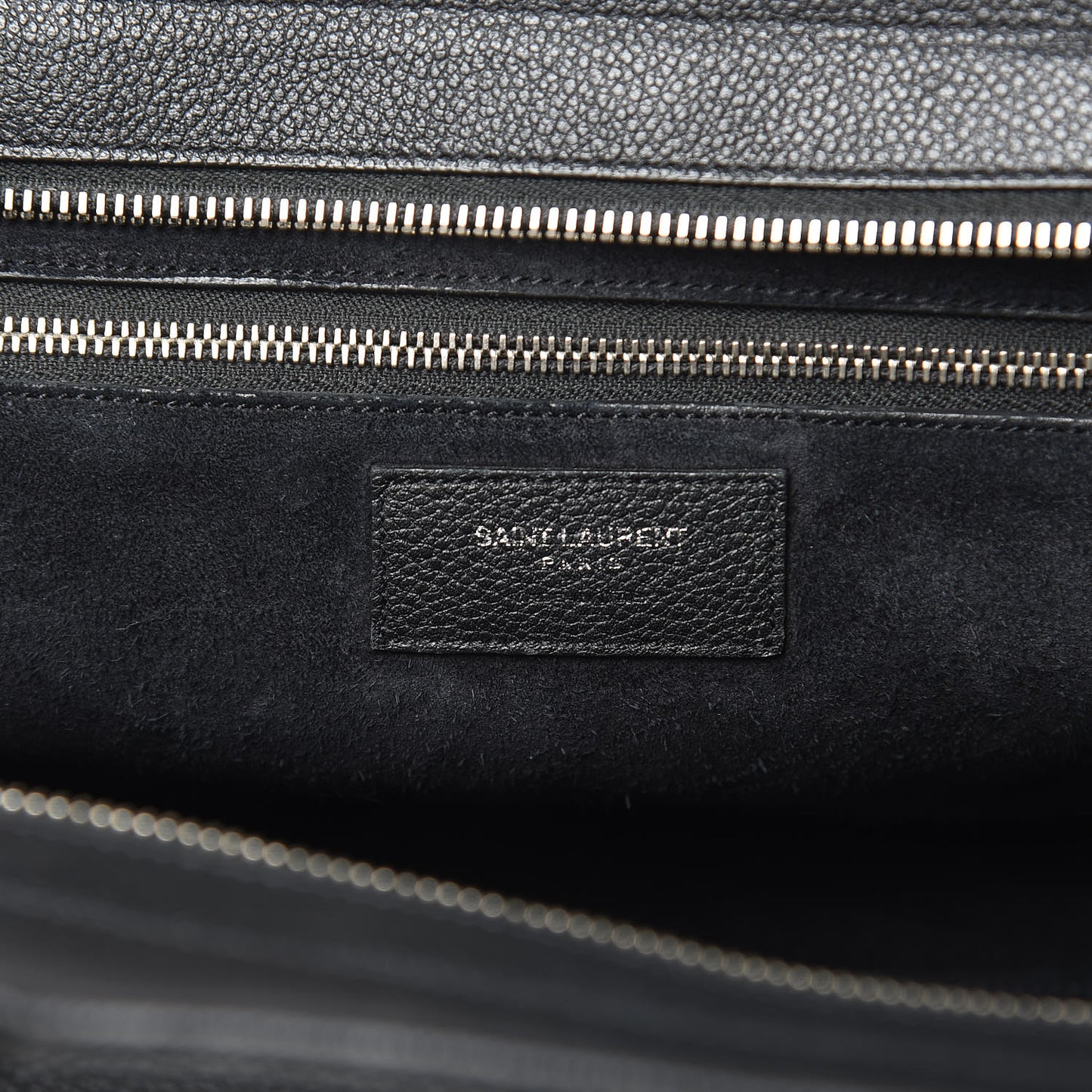 Grained Calfskin Small Cabas Rive Gauche Black