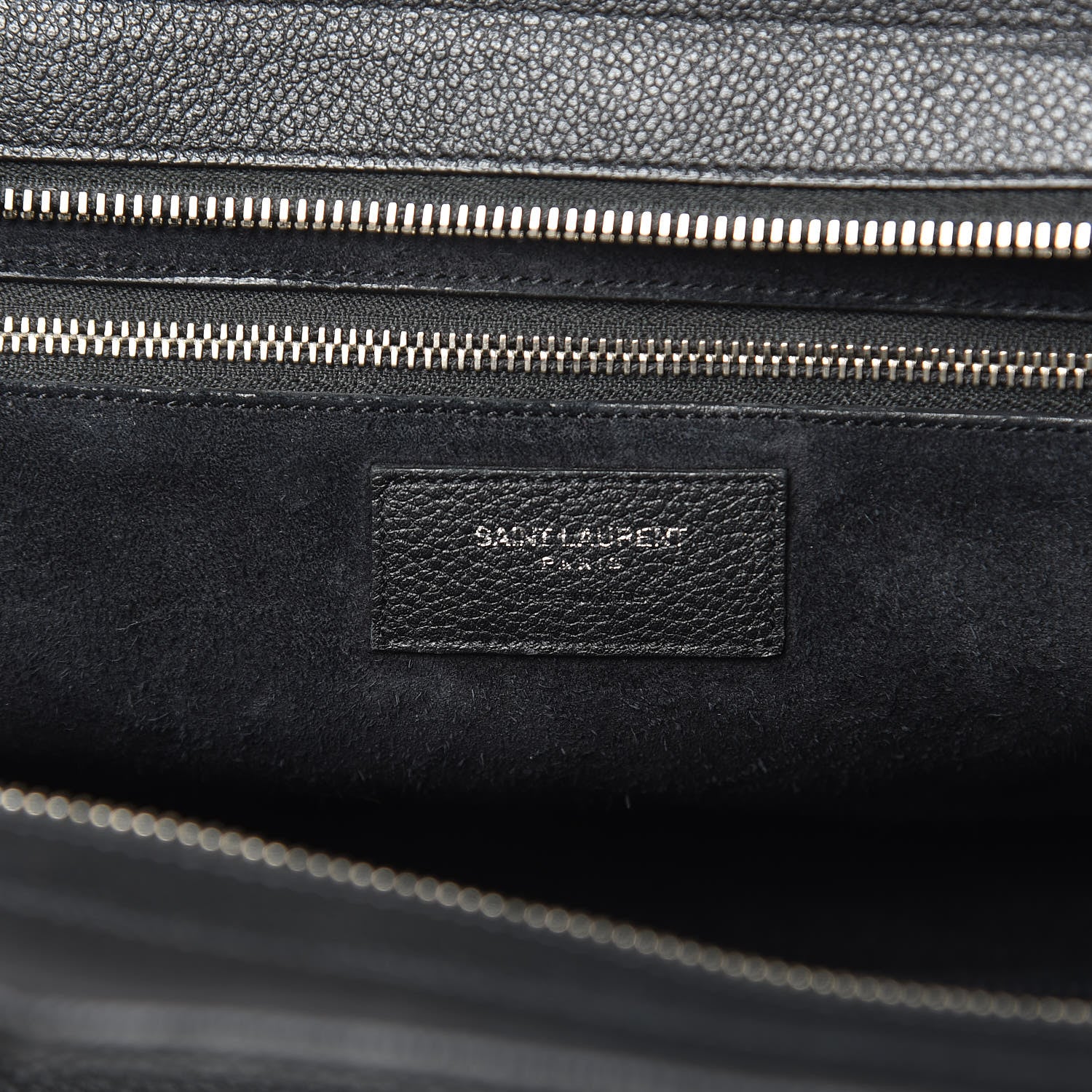 Saint Laurent Grained Calfskin Small Cabas Rive Gauche Black 6 of 12
