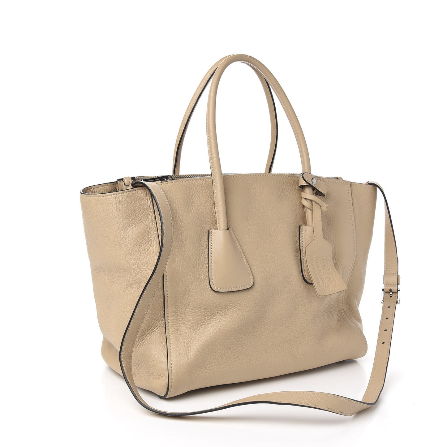 Vitello Daino Twin Pocket Tote Sabbia
