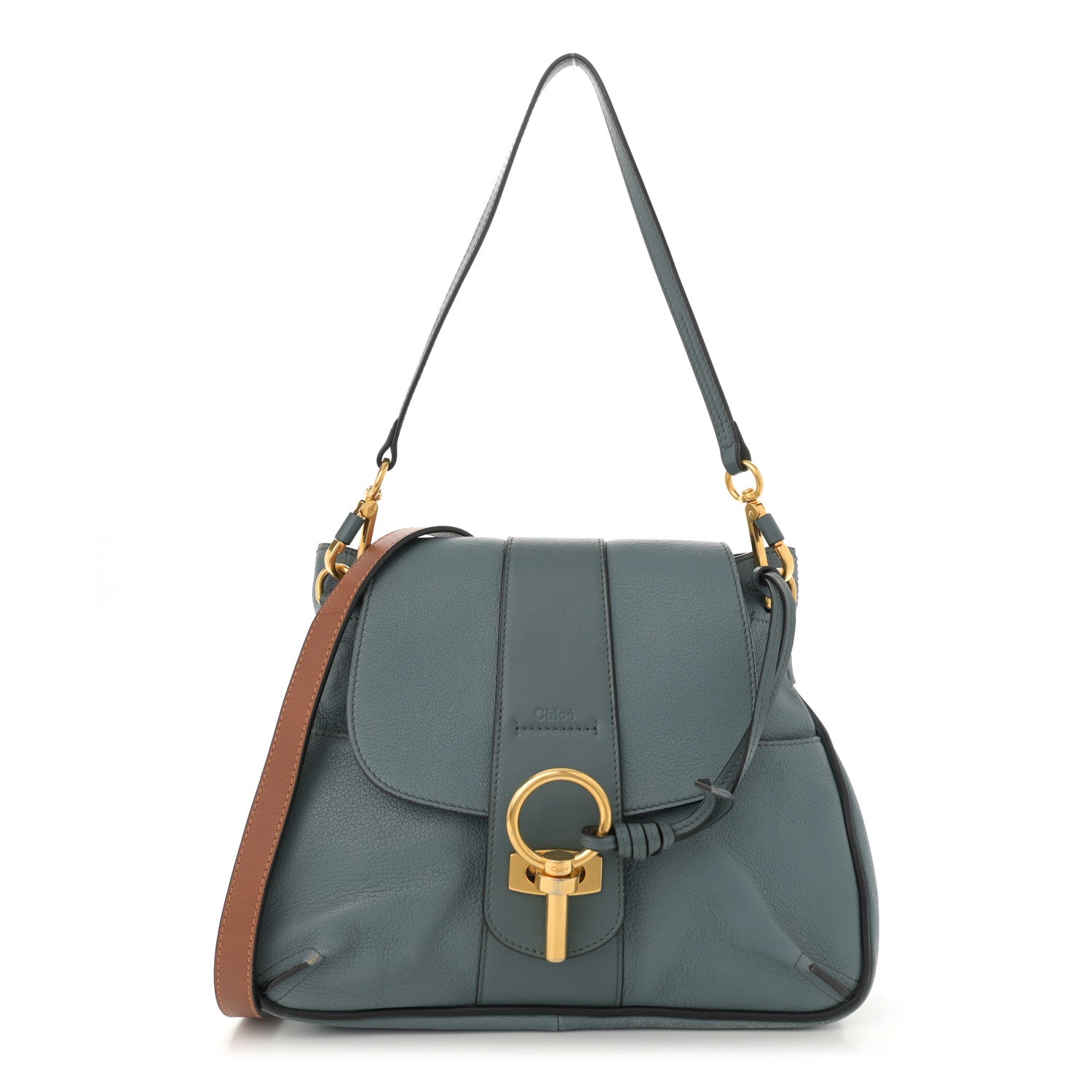 Chloe Grained Lambskin Calfskin Small Lexa Shoulder Bag Cloudy Blue 1 of 14