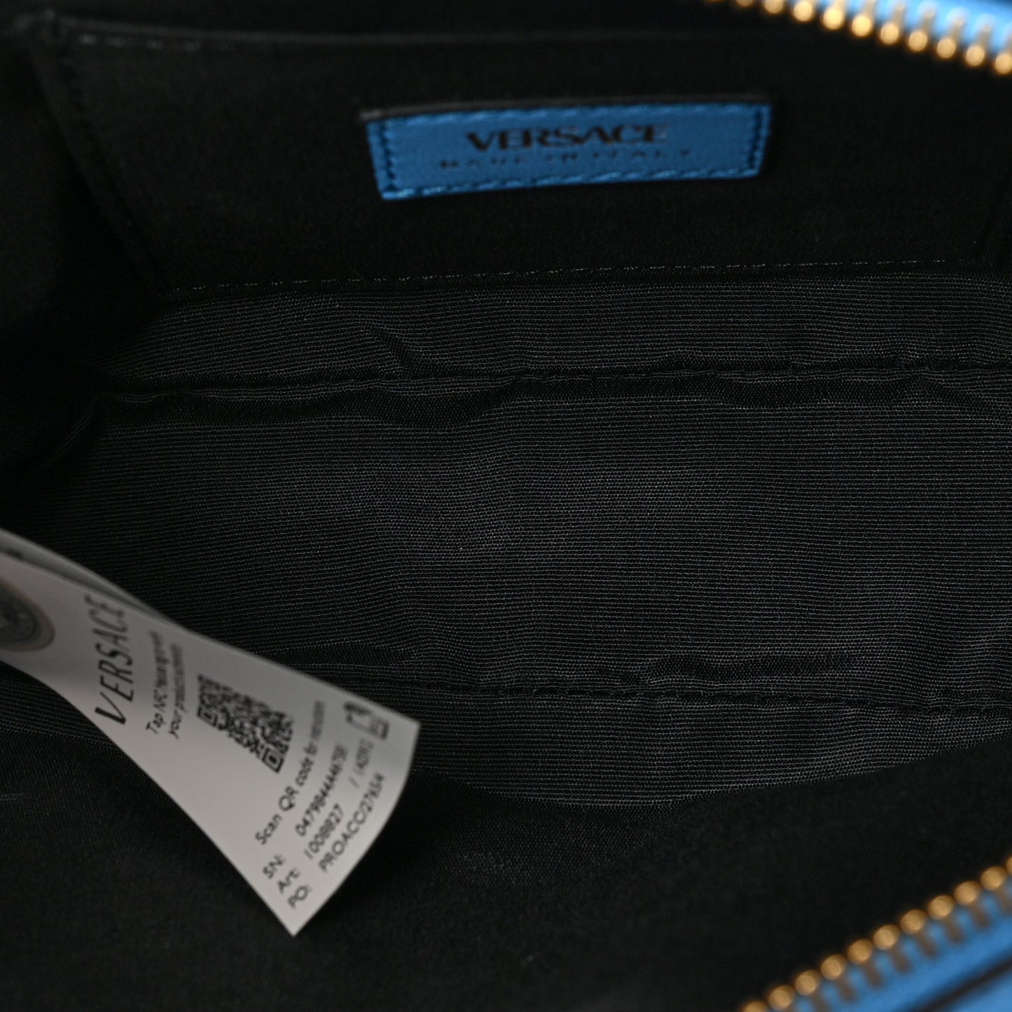 Nappa Quilted Medusa Camera Bag Blue