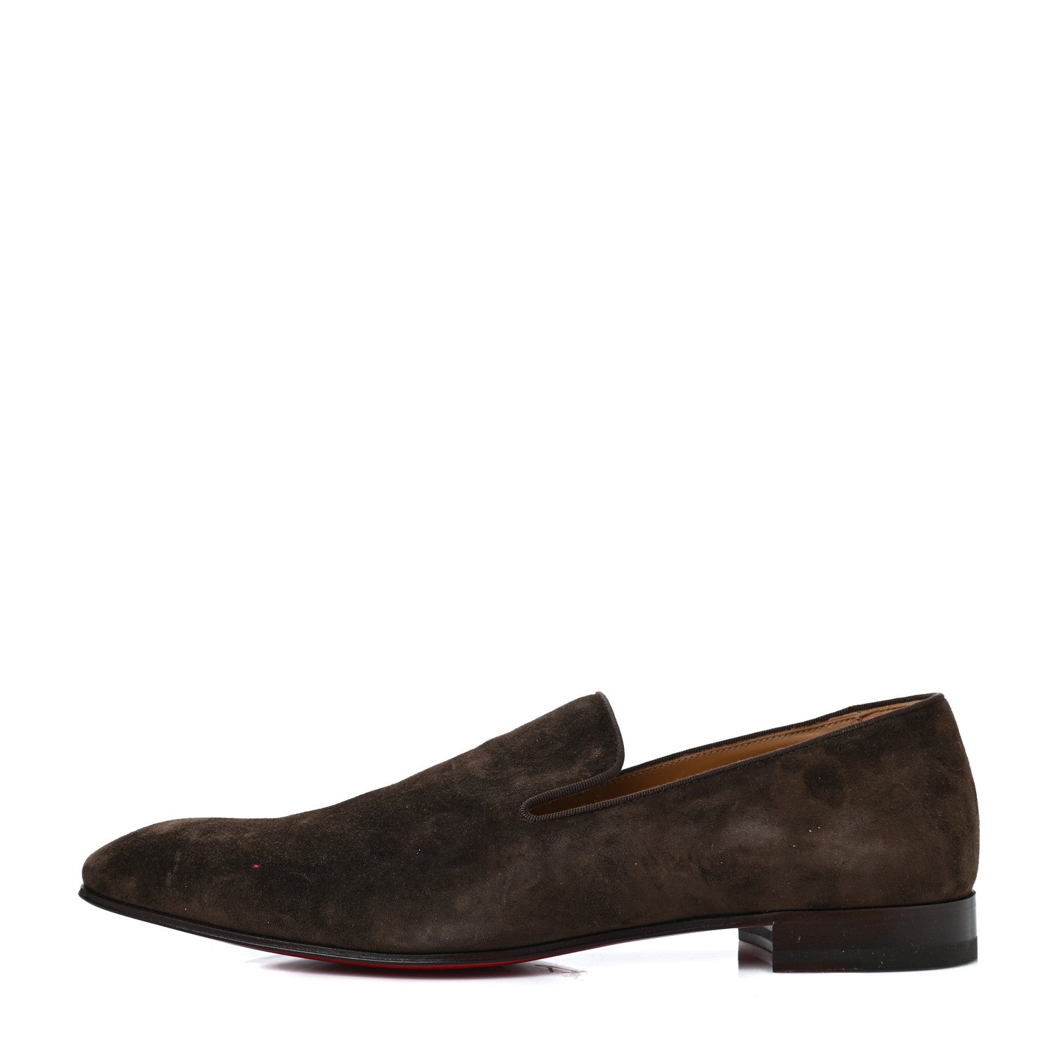Christian Louboutin Veau Velours Mens Dandelion Flat Loafers 44 Arabica 1 of 8