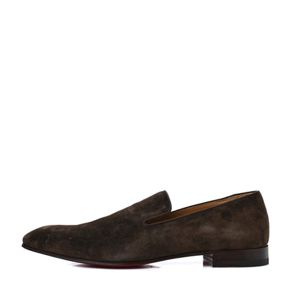 Christian Louboutin Veau Velours Mens Dandelion Flat Loafers 44 Arabica 1 of 8