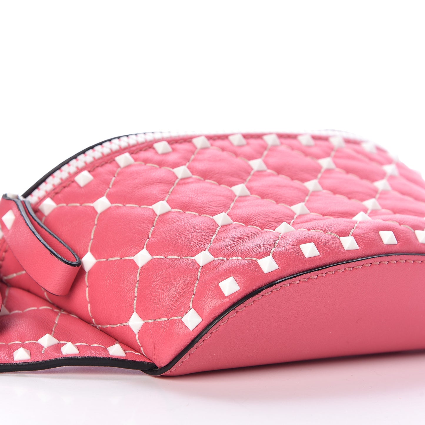 Lambskin Free Rockstud Spike Belt Bag 85 Shadow Pink