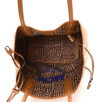 MCM Visetos Medium Liz Reversible Shopper Tote Cognac 9 of 17