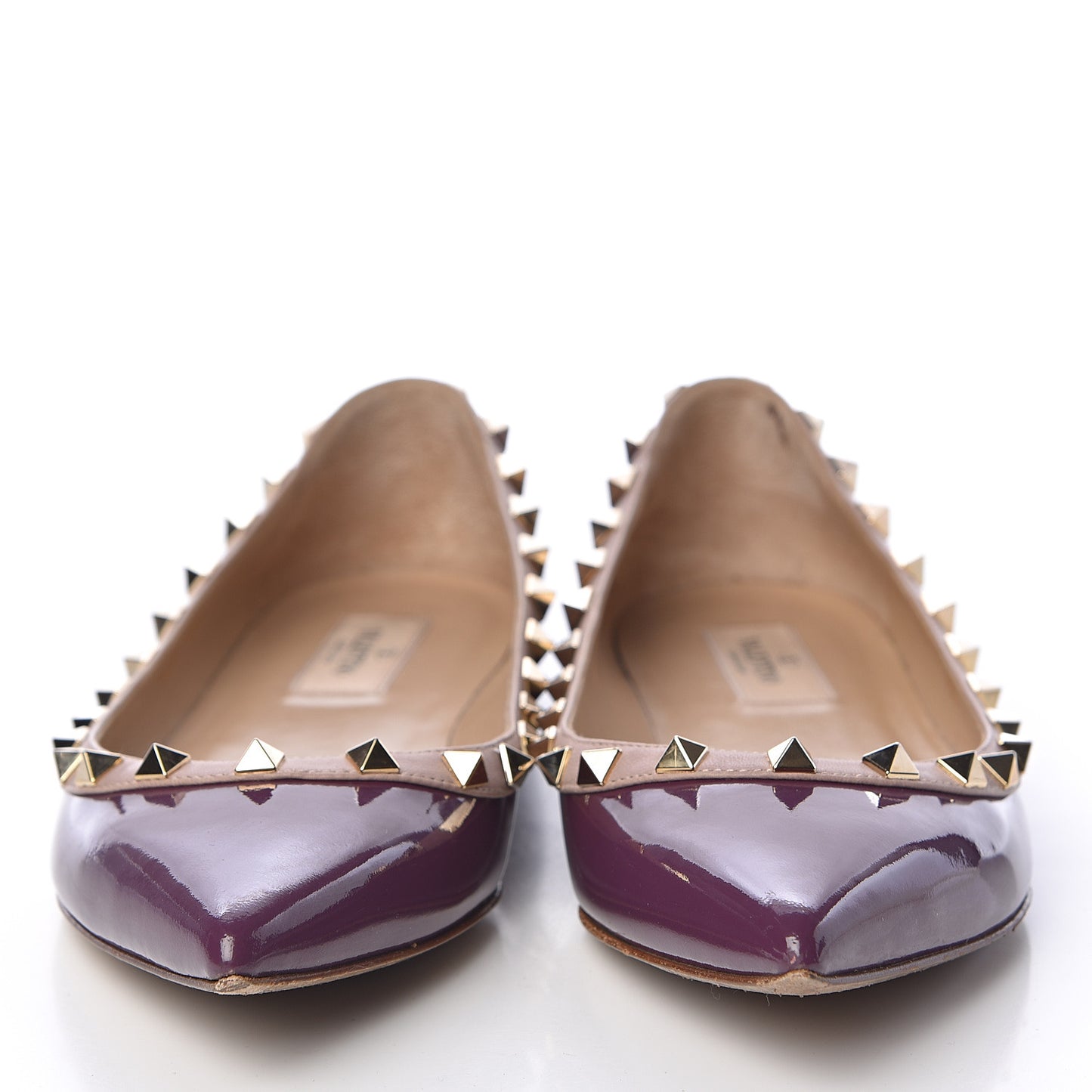 Patent Rockstud Ballerina Flats 38.5 Purple Poudre