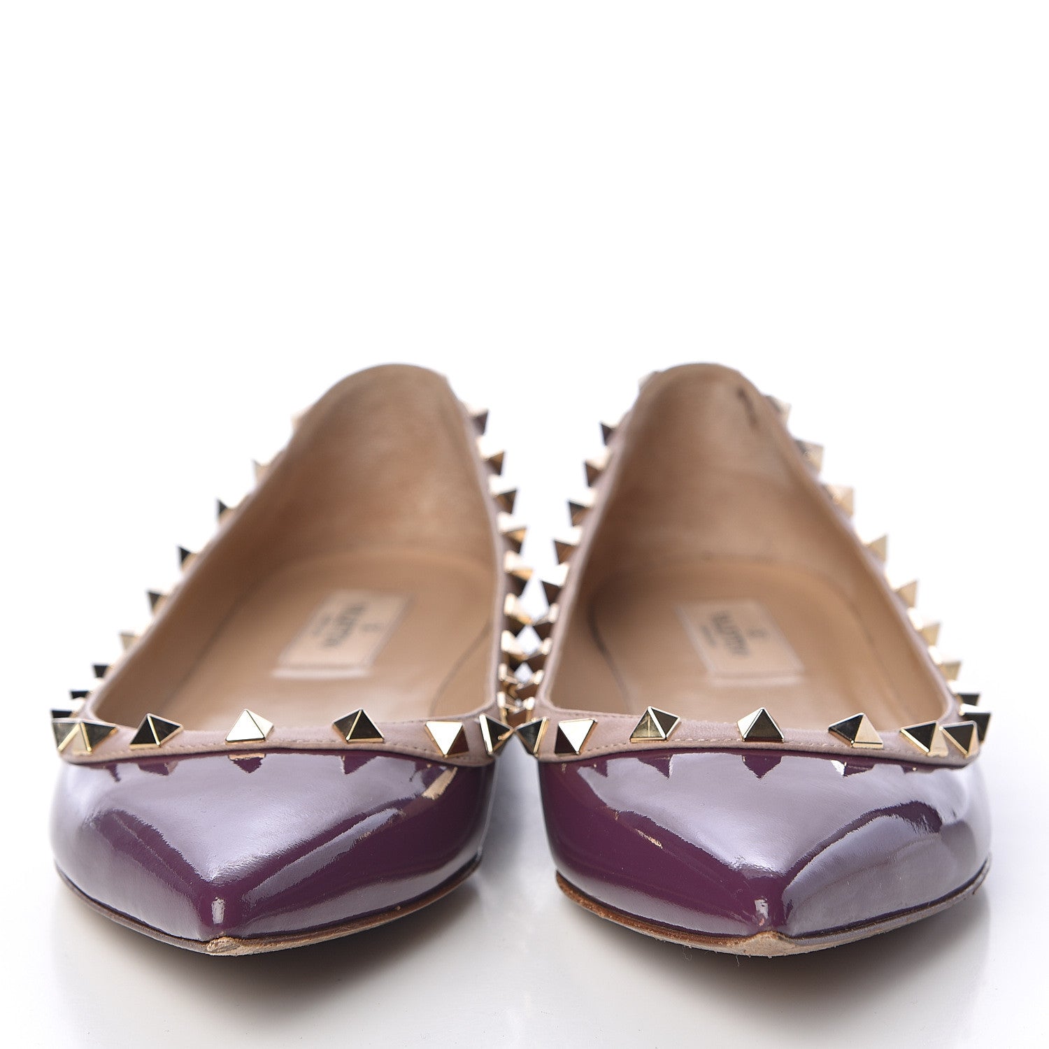 Valentino Garavani Patent Rockstud Ballerina Flats 38.5 Purple Poudre 2 of 20