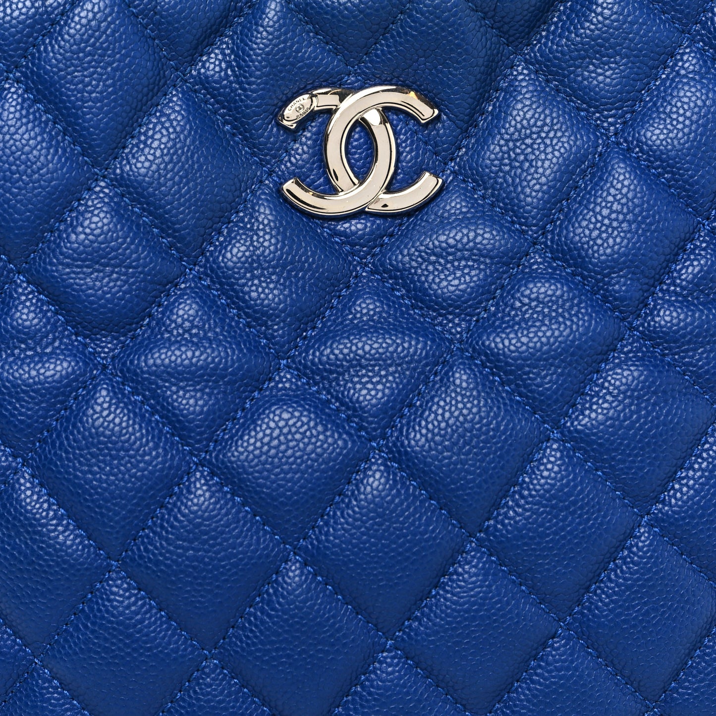 Caviar Quilted Easy Zip Tote Cobalt Blue