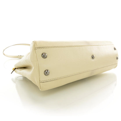 Fendi Goatskin Stingray Medium Peekaboo Iconic Satchel White Pink 4 of 8