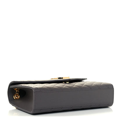 Saint Laurent Grain De Poudre Textured Mixed Matelasse Medium Triquilt Monogram Satchel Fog 4 of 12