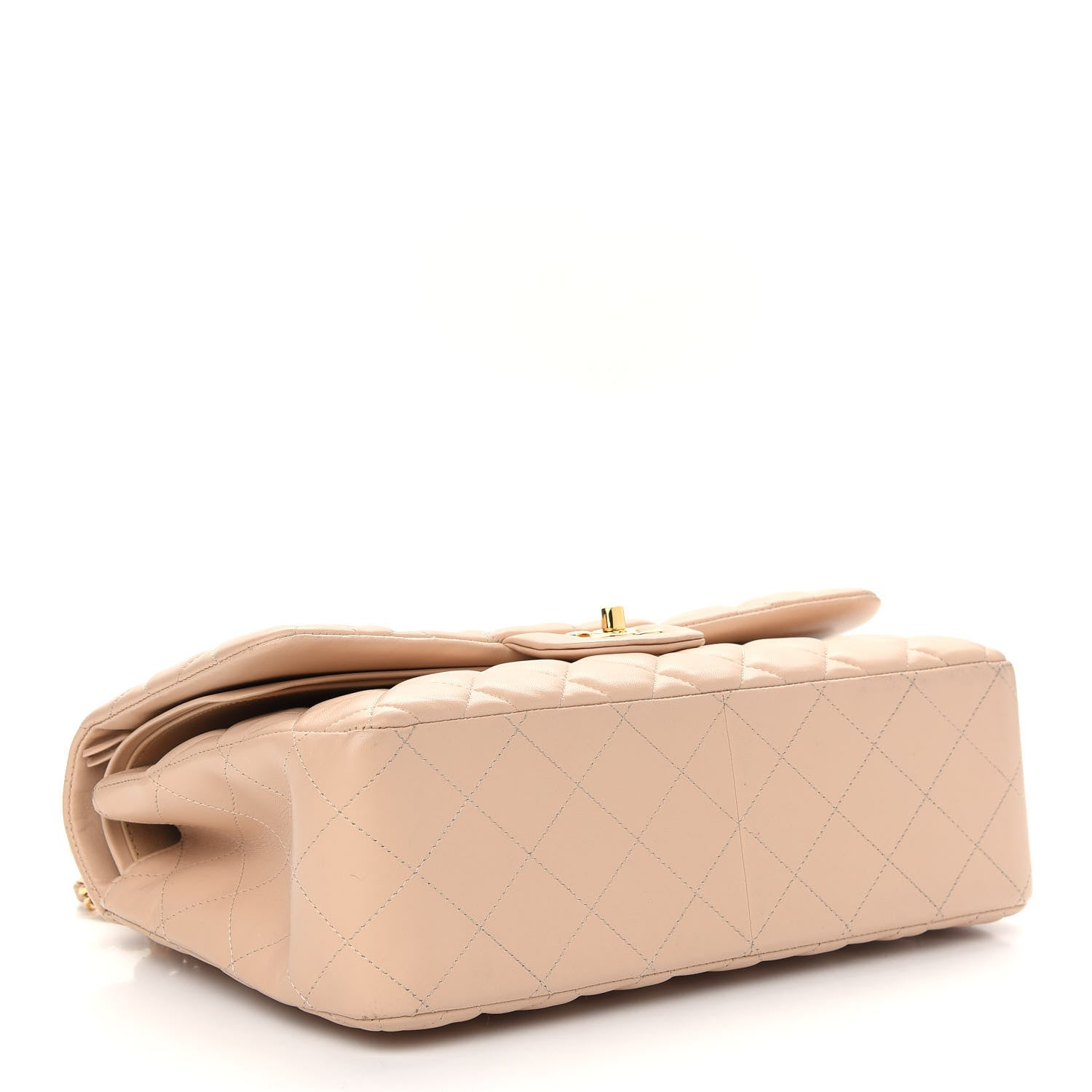 Chanel Lambskin Quilted Jumbo Double Flap Beige Clair 4 of 11