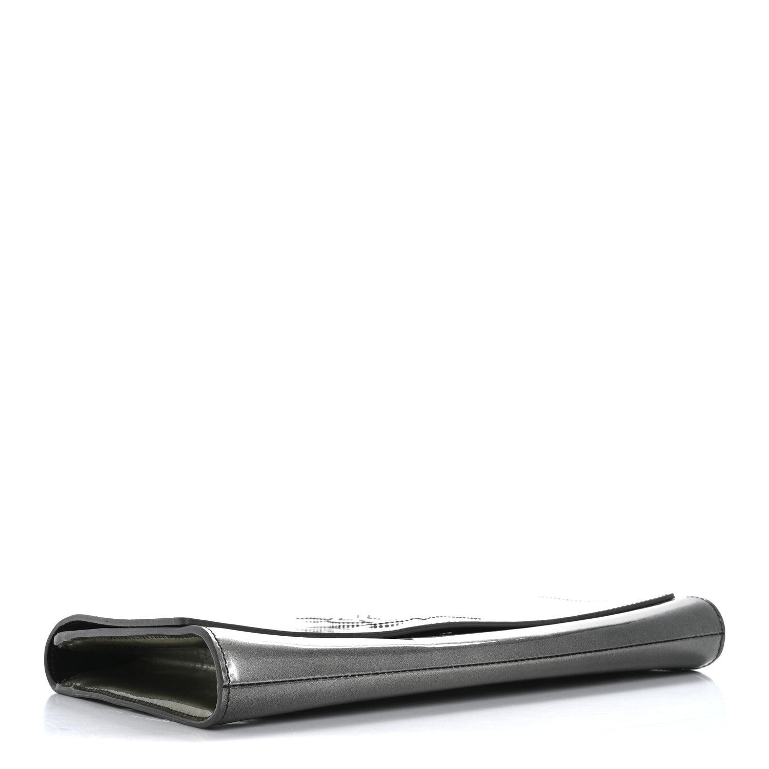 Saint Laurent Patent Large Belle De Jour Clutch Grey 4 of 13