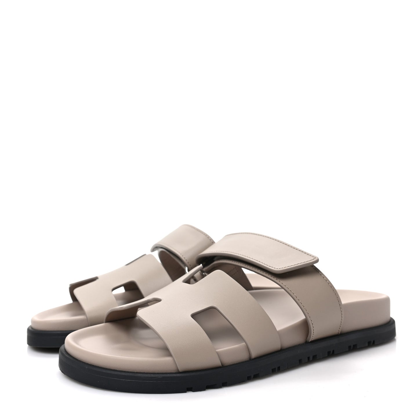 Calfskin Womens Chypre Sandals 37.5 Beige Mastic