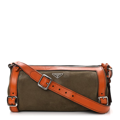 Prada Scamosciato Suede Shoulder Bag Militare Orange 1 of 14