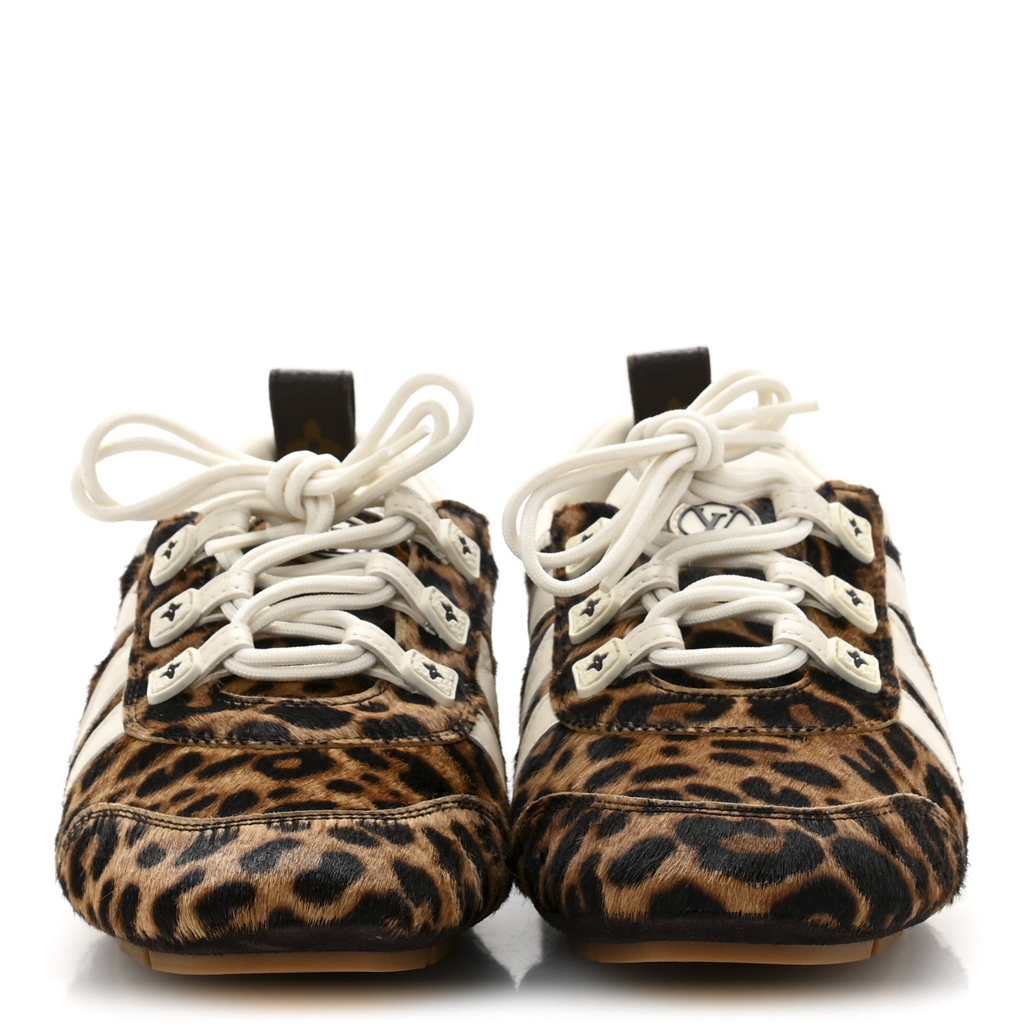 Louis Vuitton Calfskin Pony Hair Leopard LV Sneakerina 37 Brown 3 of 10