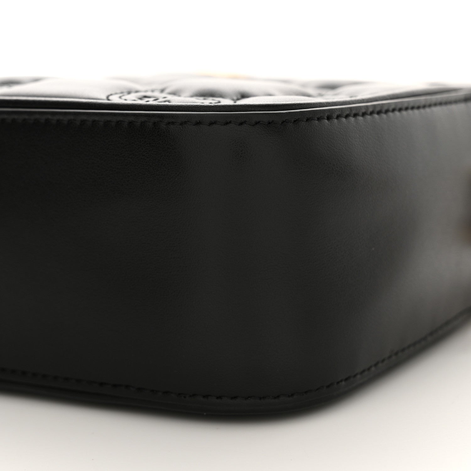 Gucci Calfskin GG Matelasse Shoulder Bag Black Natural 10 of 10