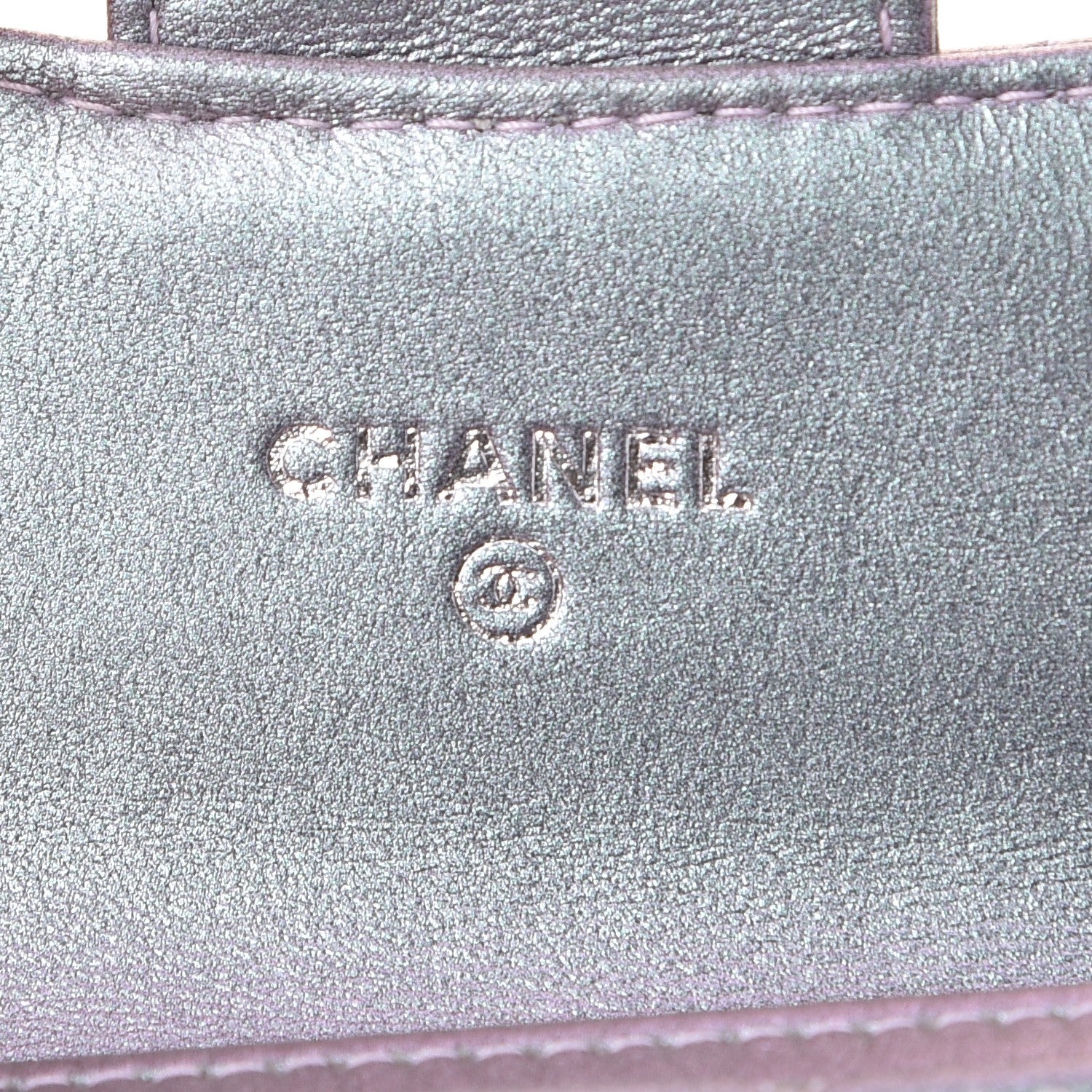 Chanel Iridescent Lambskin Quilted Reissue Flap Card Holder Light Purple 6 of 9