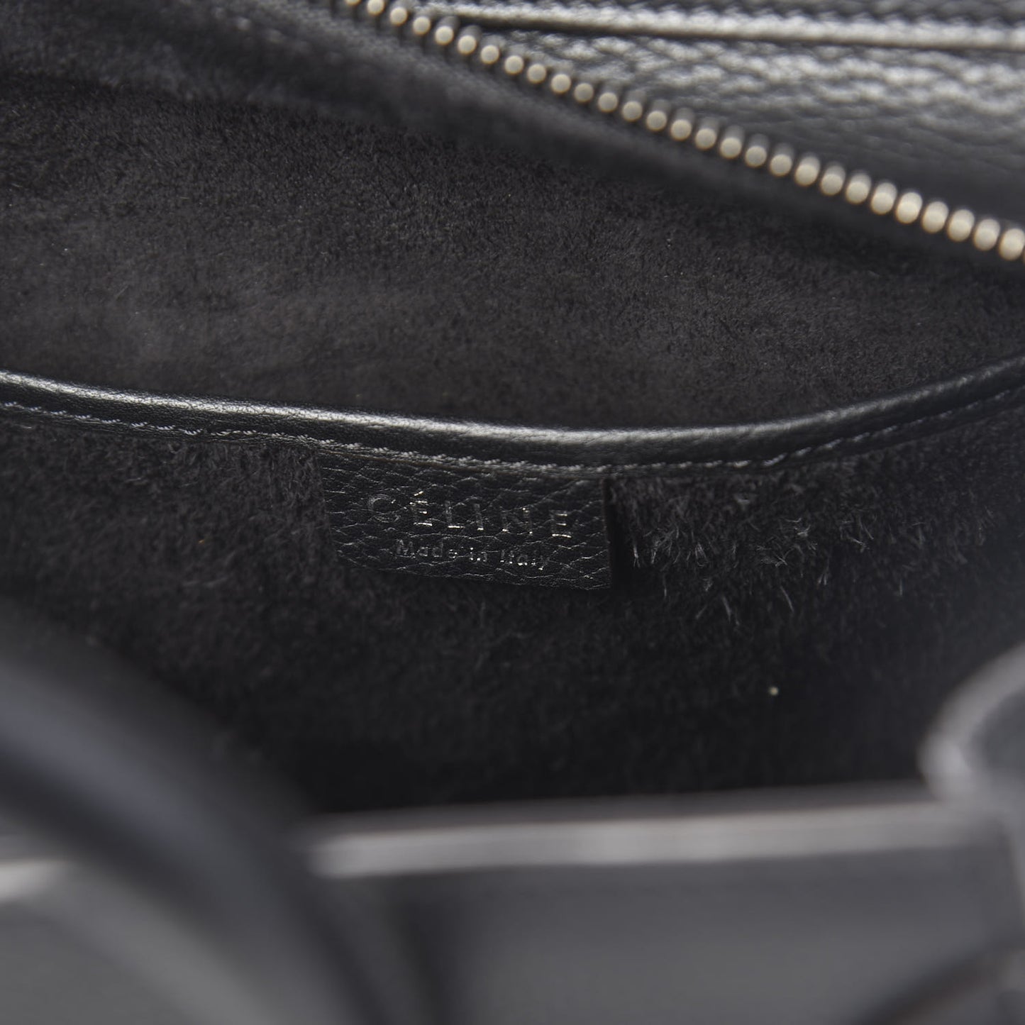 Drummed Calfskin Nano Luggage Black