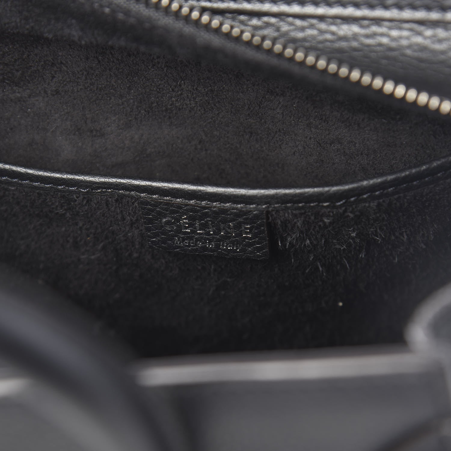 Celine Drummed Calfskin Nano Luggage Black 7 of 10