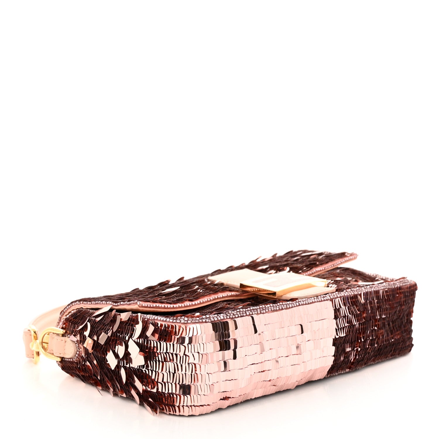 Fendi Sequin Paillettes Vitello Grace Sex and the City Baguette Baby Pink 4 of 10