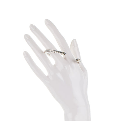 David Yurman Sterling Silver 14K Yellow Gold Black Onyx 5mm Cable Classics Petite Color Bracelet 2 of 5
