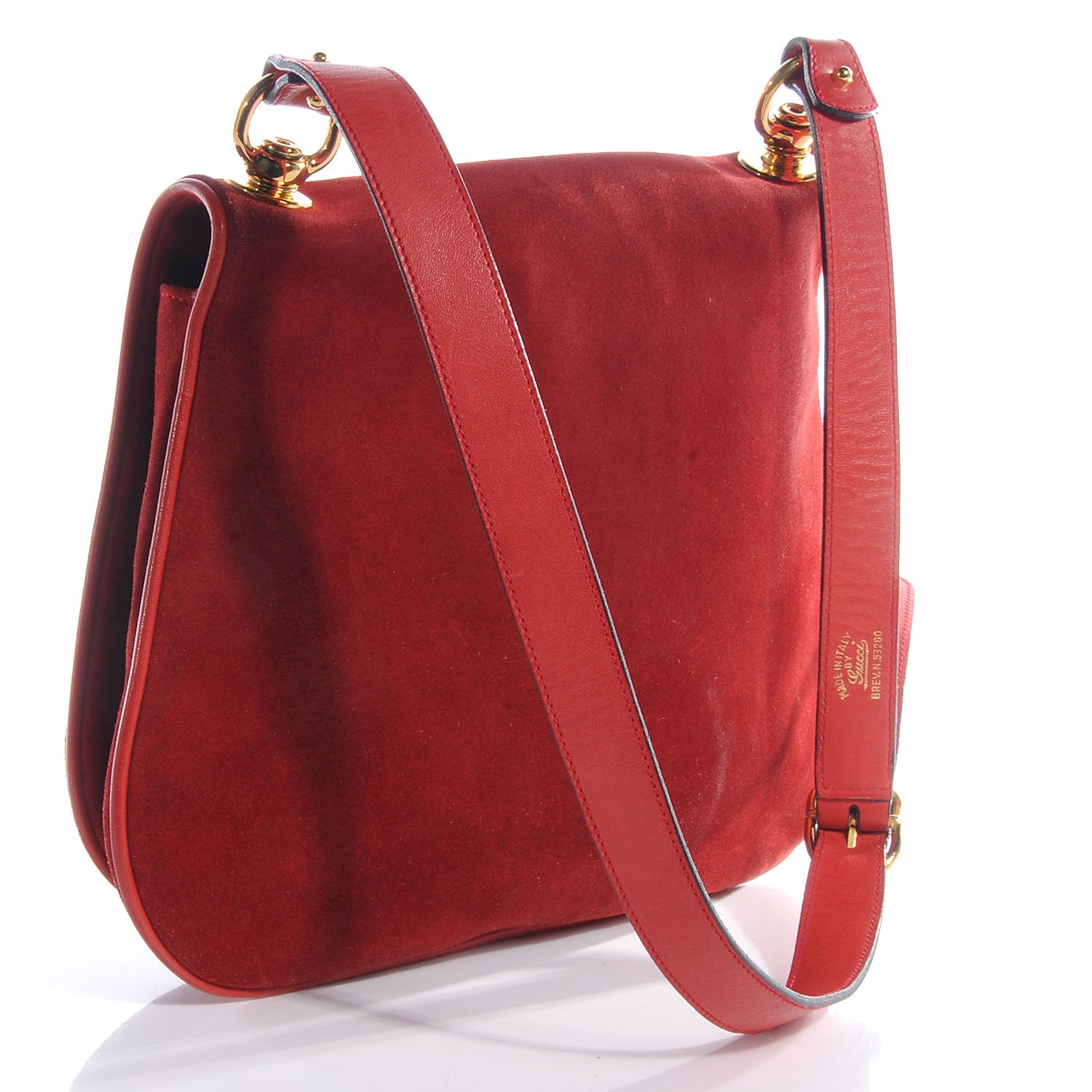 Gucci Suede GG Shoulder Bag Red 3 of 8