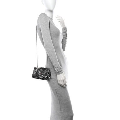 Christian Louboutin Dentelle Lace Palmette Clutch Black 3 of 9