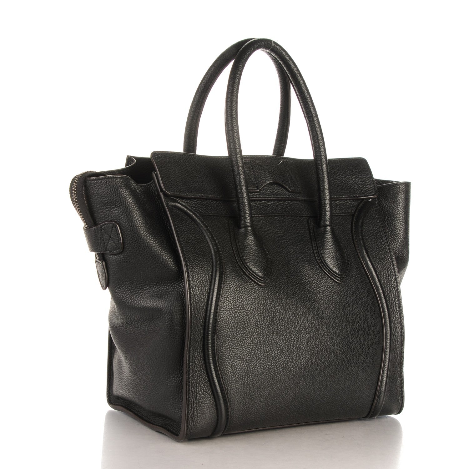 Celine Drummed Calfskin Mini Luggage Black 3 of 9