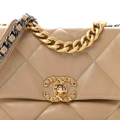 Chanel Lambskin Quilted Medium Chanel 19 Flap Dark Beige 8 of 13