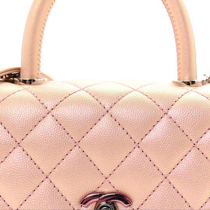 Chanel Iridescent Caviar Quilted Mini Coco Handle Flap Pink 8 of 10