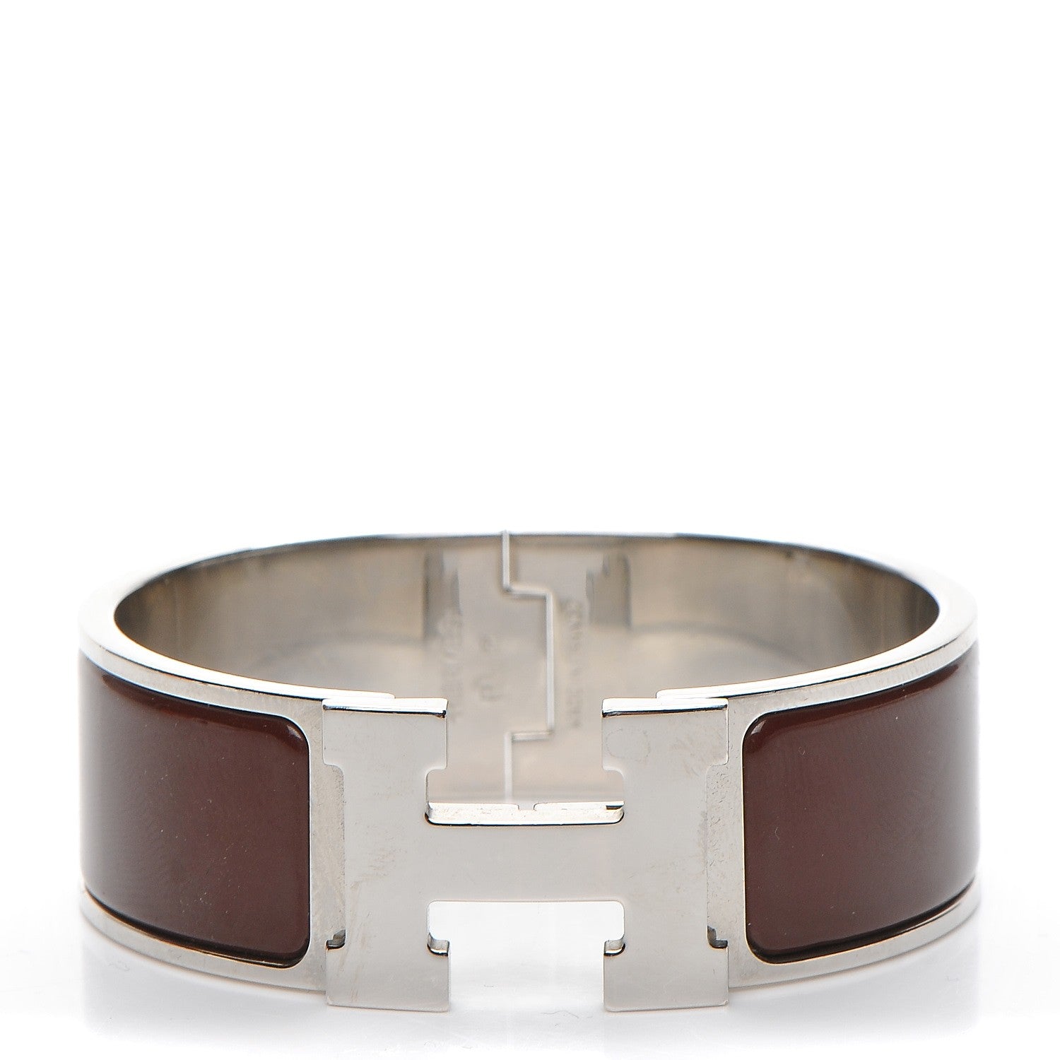 Hermes Enamel Wide Clic Clac H Bracelet PM Cacao 1 of 6