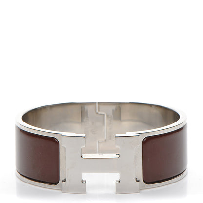 Hermes Enamel Wide Clic Clac H Bracelet PM Cacao 1 of 6