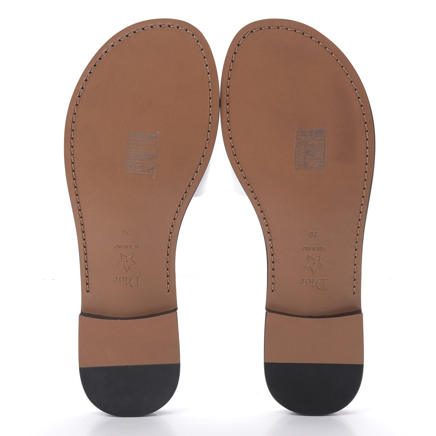 Calfskin Dio(r)evolution 10mm Slide Sandals 38 Off White