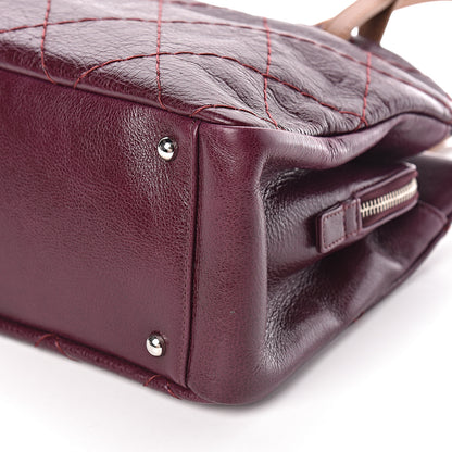 Chanel Glazed Calfskin On the Road Zip Tote Plum 9 of 10