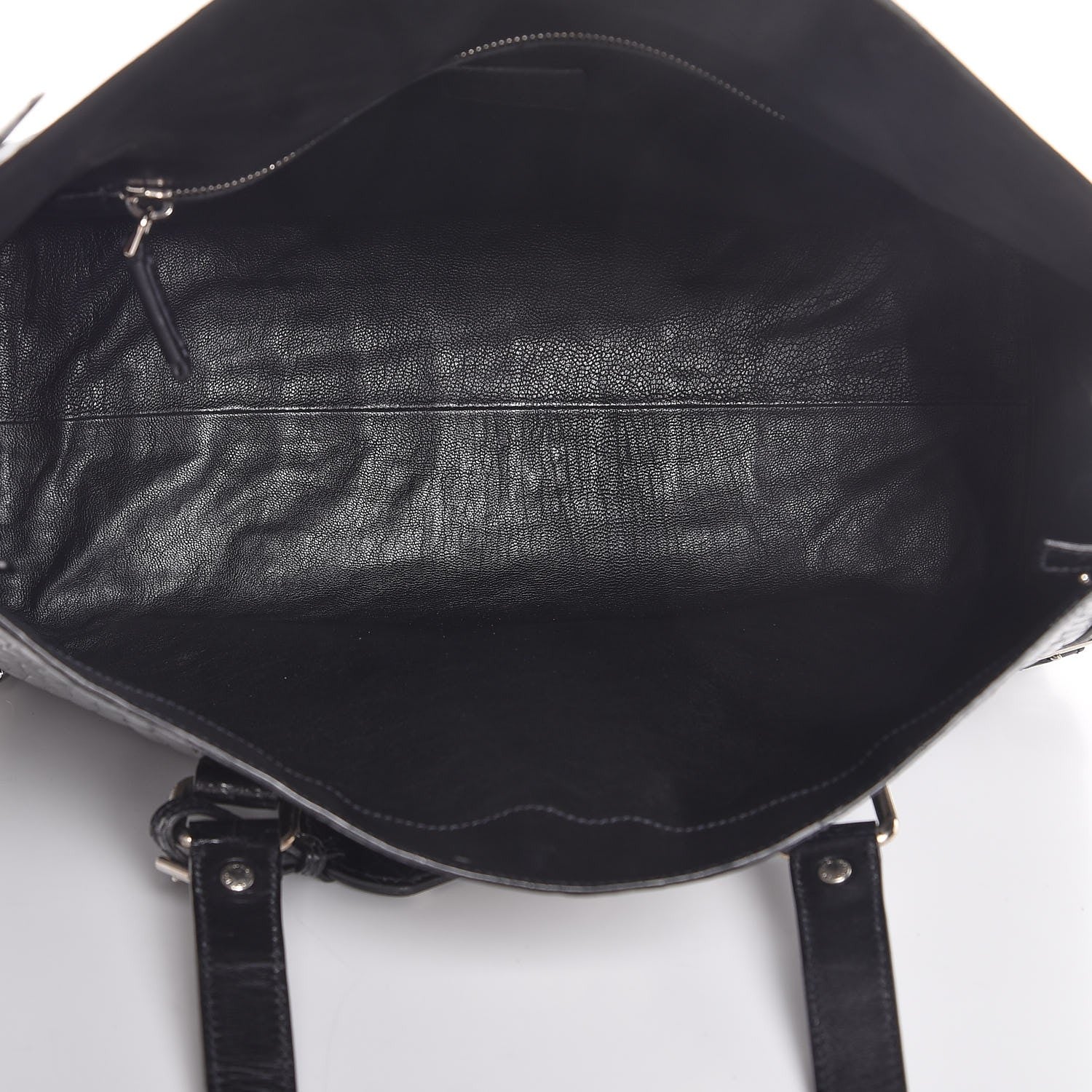 Prada Calfskin Crocodile Embossed Press Lock Satchel Nero Black 5 of 10