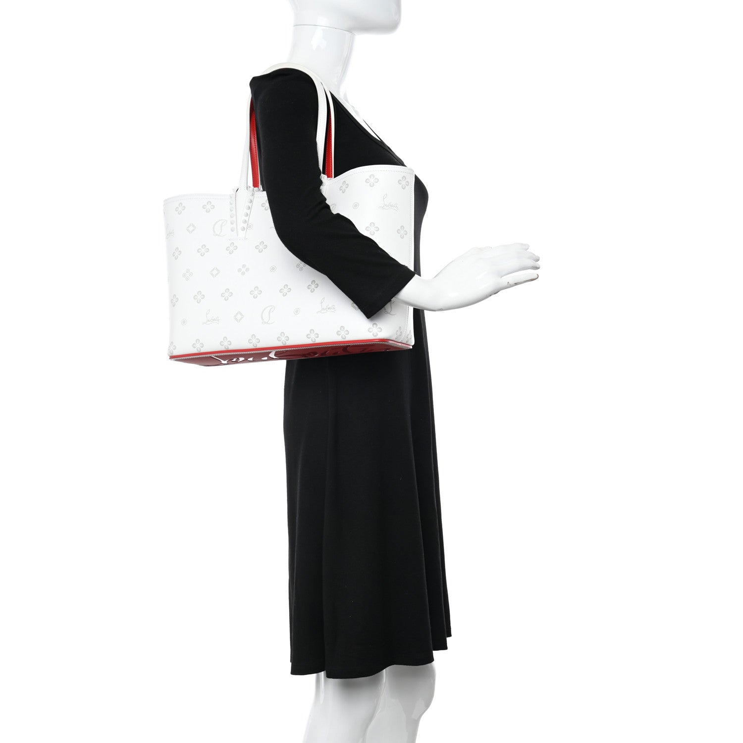 Christian Louboutin Calfskin Loubinthesky Mini East West Cabata Tote White 2 of 12
