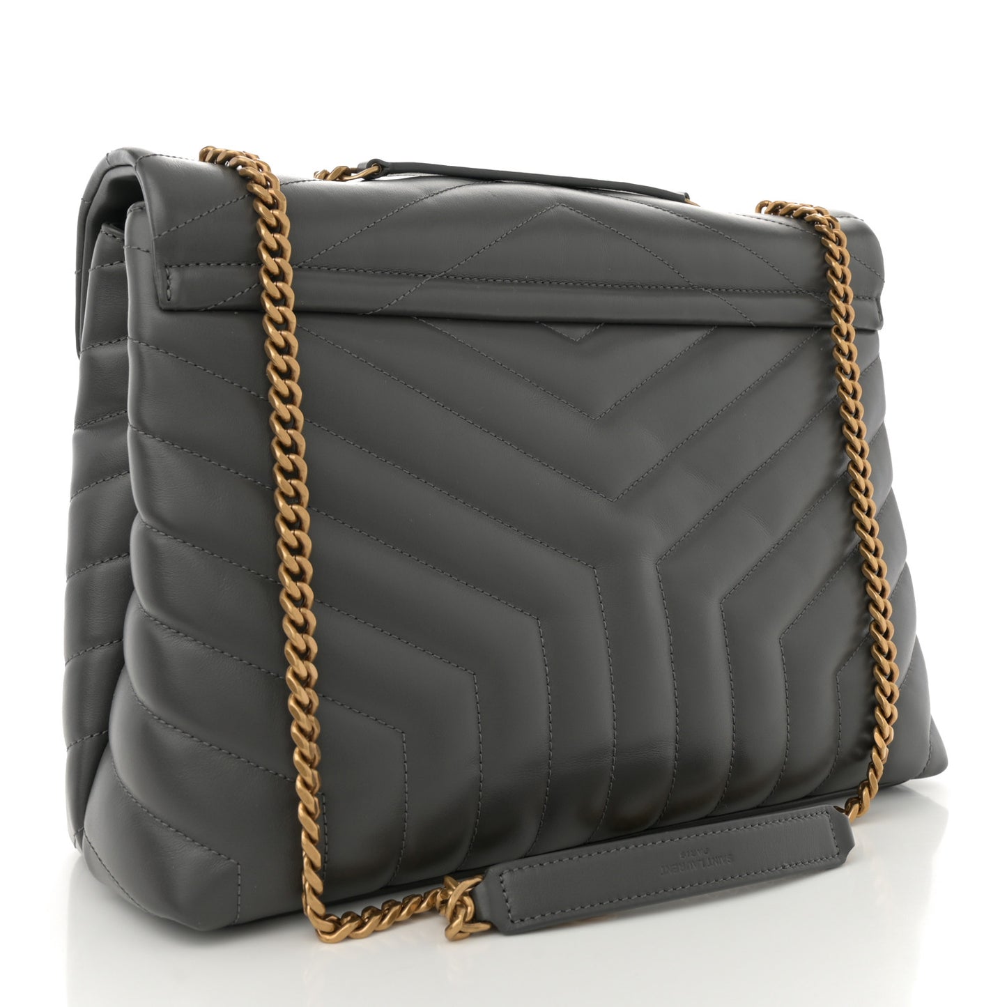 Calfskin Y Quilted Monogram Medium Loulou Chain Satchel Storm